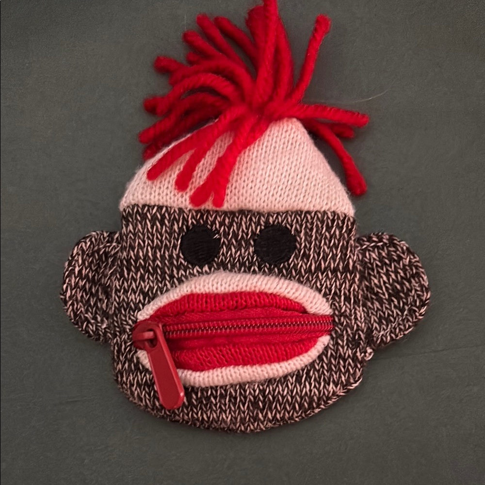 Schylling sock monkey coin purse